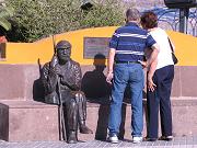 bronze sculpture of a local character