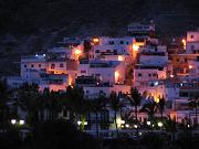 evening view of the cliff-side houses